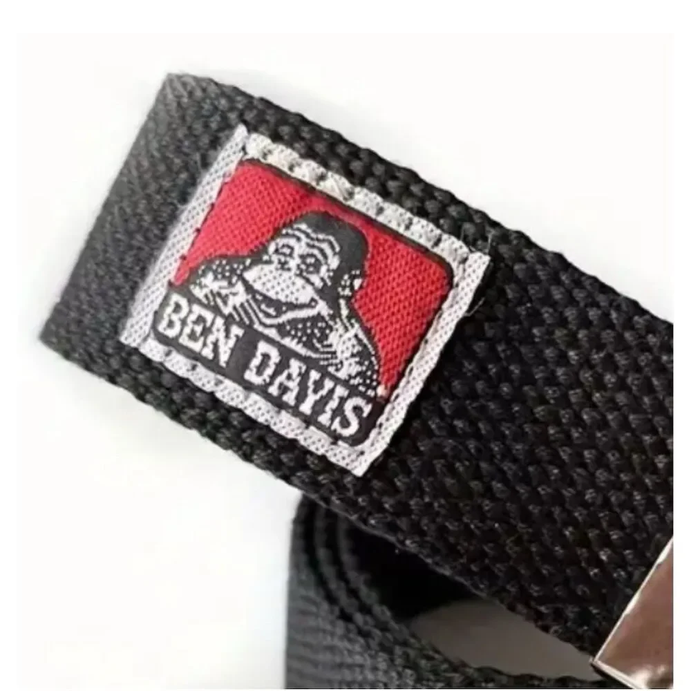 Ben Davis Unisex Adjustable Black Cotton Webbing Belt New